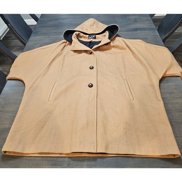 Vintage Lady Suzette Wool Over Coat Women's XL Oversized Styled In USA Hooded - Picture 2 of 11